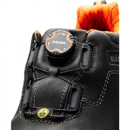 Blaklader ELITE Black Full Grain Leather Safety Shoes with Aluminium Toe Cap
