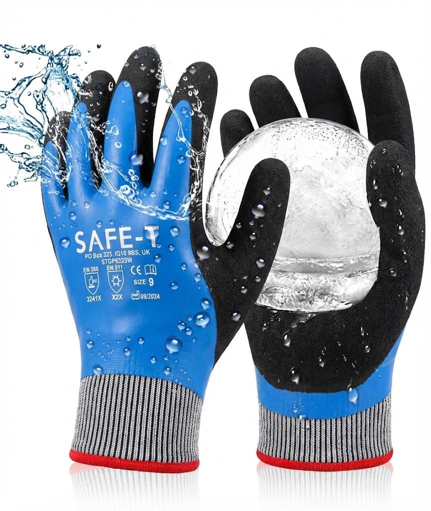 Blue Thermal Winter Waterproof Work Gloves