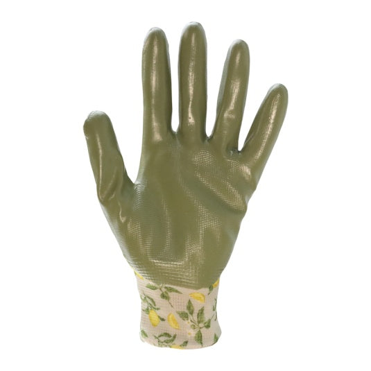 Briers Women's Waterproof Nitrile-Coated Gardening Gloves with Sicilian Lemon Print