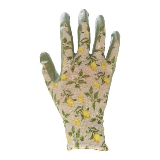Briers Women's Waterproof Nitrile-Coated Gardening Gloves with Sicilian Lemon Print