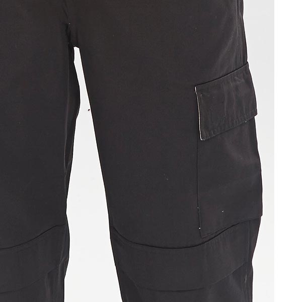 Click Premium Black Boilersuit: Durable Stretch-Plus Work Overalls with Knee-Pad Pockets