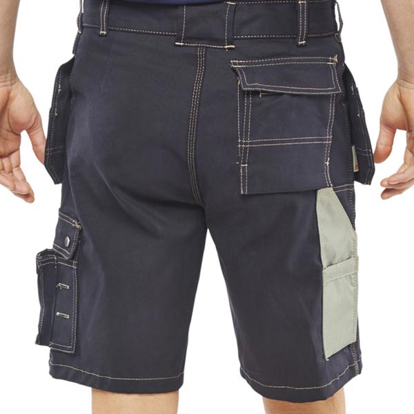 Click Grantham Navy Multi-Purpose Pocket Work Shorts - Durable Stretch Comfort