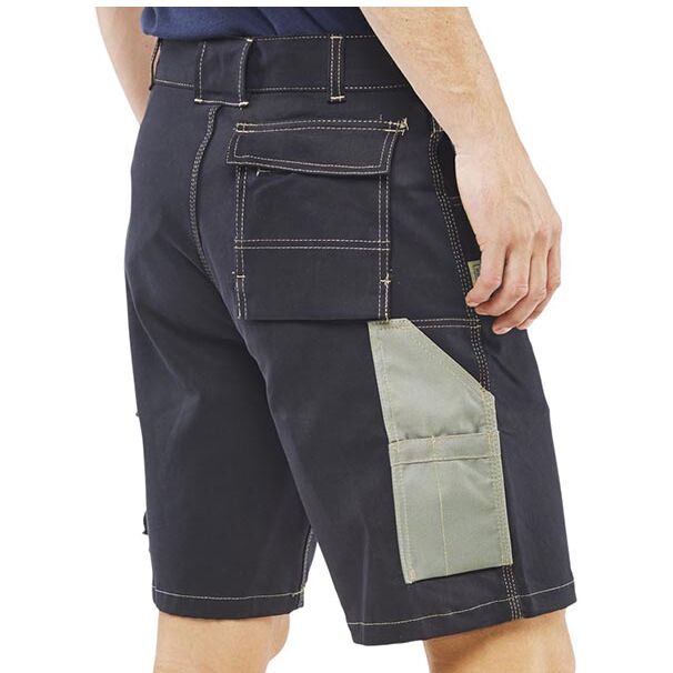Click Grantham Navy Multi-Purpose Pocket Work Shorts - Durable Stretch Comfort