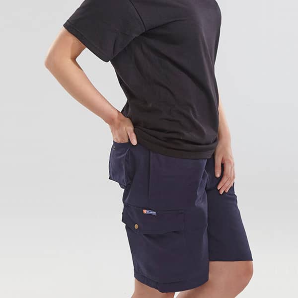 Durable Navy Combat Work Shorts: Multi-Pocket 100% Cotton Comfort Design