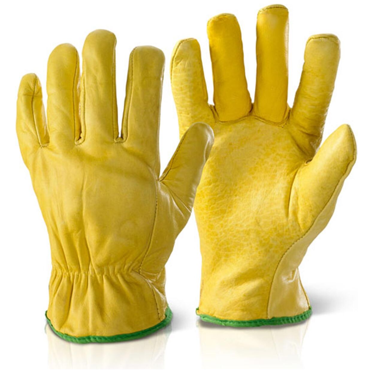 Premium Fleece-Lined Grain Leather Drivers Gloves - Bulk 10 Pair Pack