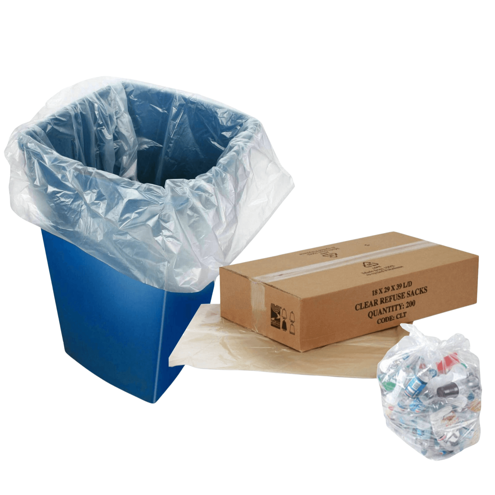 1000 Clear Medium Duty Refuse Sacks Taurus (5 Boxes)