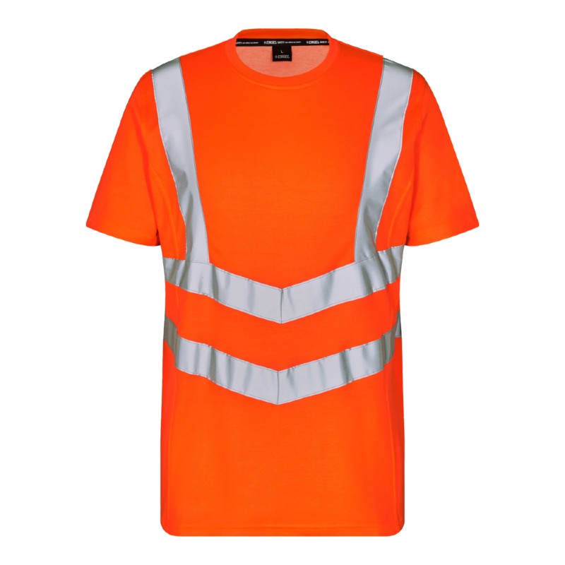 Engel Safety Hi-Vis Orange T-Shirt: Certified Class 2 EN ISO 20471 Workwear