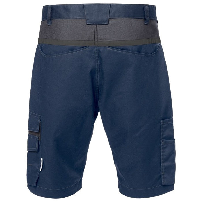 Fristads Navy/Grey Industrial Work Shorts: Durable, Flexible Cargo with Reflective Details