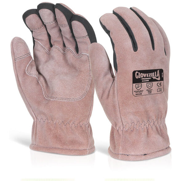 Premium Thermal Leather Drivers Rigger Work Gloves - XL (10) 5 Pair Pack