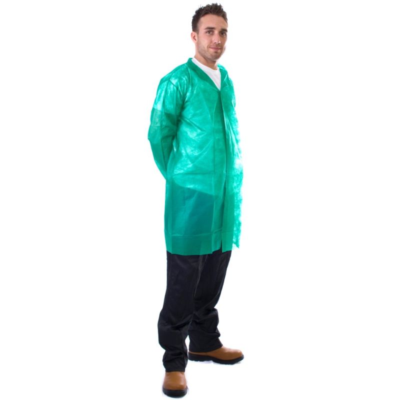 Supertouch Disposable Non-Woven Protective Hygiene Coat (Pack of 50)