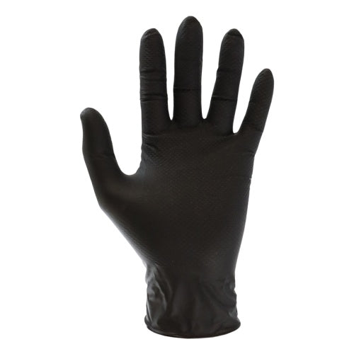 Grippaz Black Semi-Disposable Nitrile Fishscale Grip Gloves - 50 Count Pack