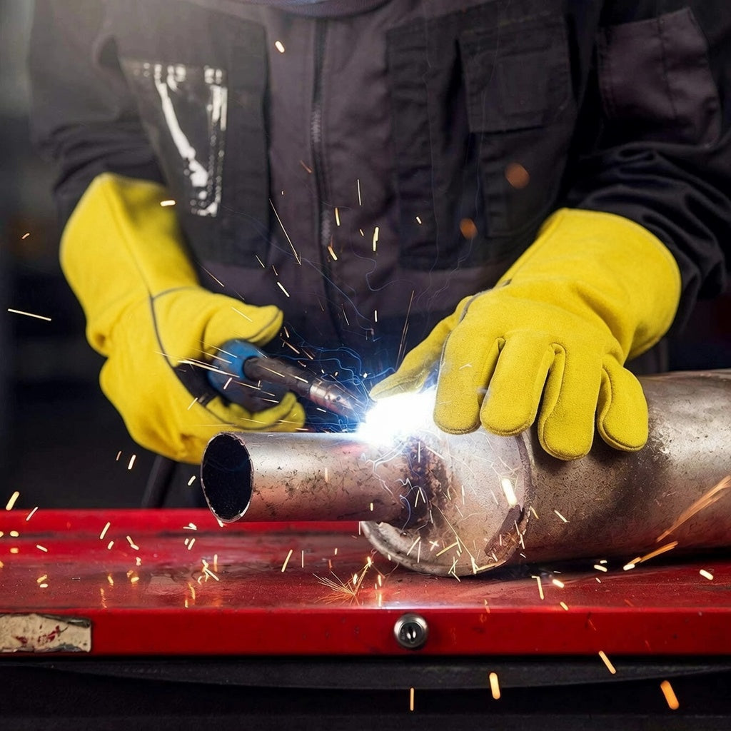 60 Pairs of Yellow Welding Gloves Heat Resistant BBQ/Oven/MIG/TIG Premium Welder Gauntlets