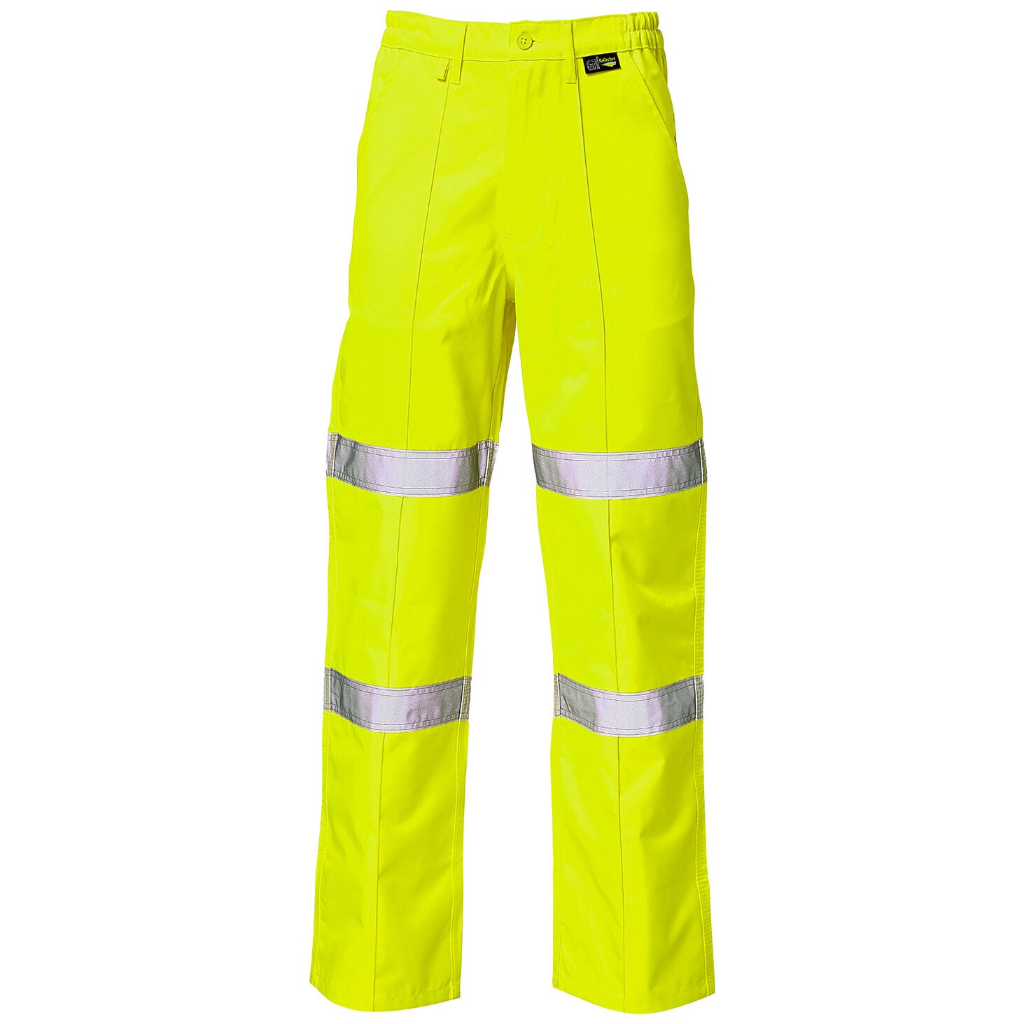 Supertouch Hi Vis Yellow Ballistic Work Trousers Short Leg Durable Reflective Safety