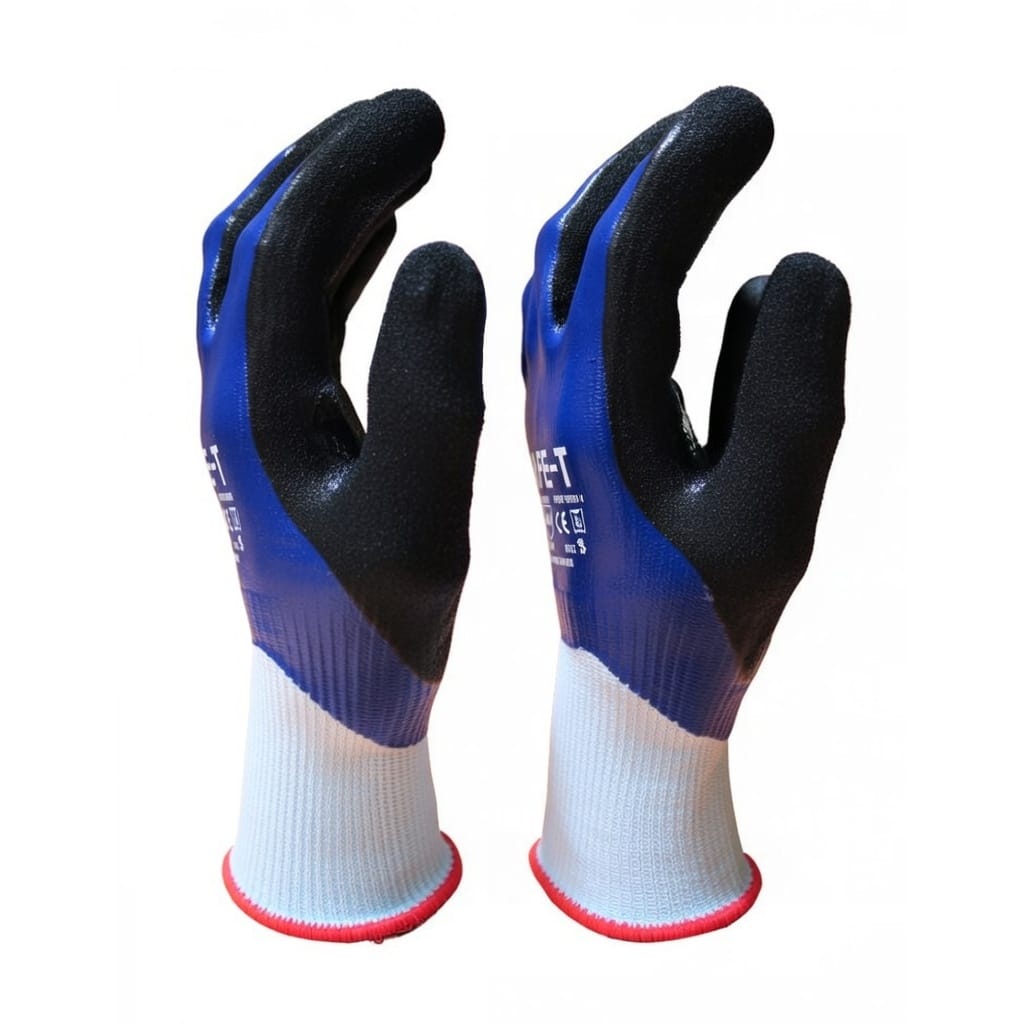 Fully Coated Cut D Resistant Waterproof Sandy Nitrile Palm Coating Glove