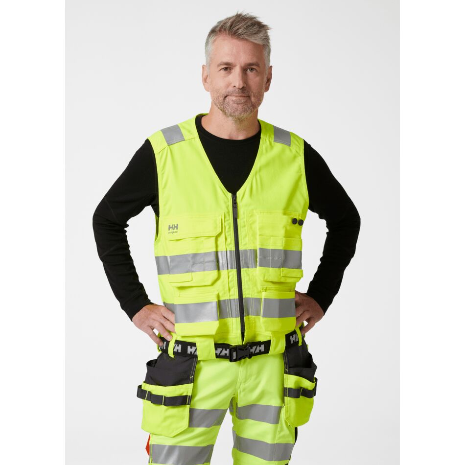 Helly Hansen Alna 2.0 Hi-Vis Construction Vest: Durable, Stretch Workwear with Multi-Pockets