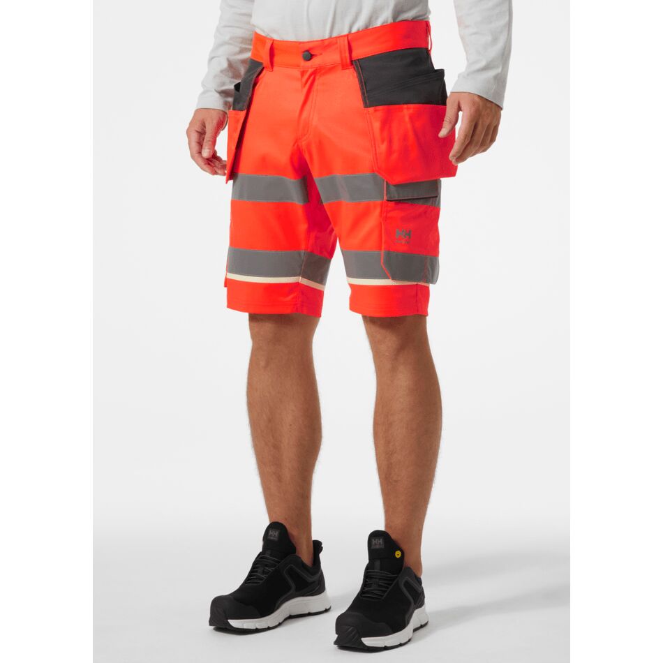 Helly Hansen UC-ME Hi-Vis Construction Shorts: Durable, Stretch Workwear