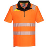 Portwest DX4 Hi-Vis Cooling Short Sleeve Zip Polo Shirt - Reflective Safety