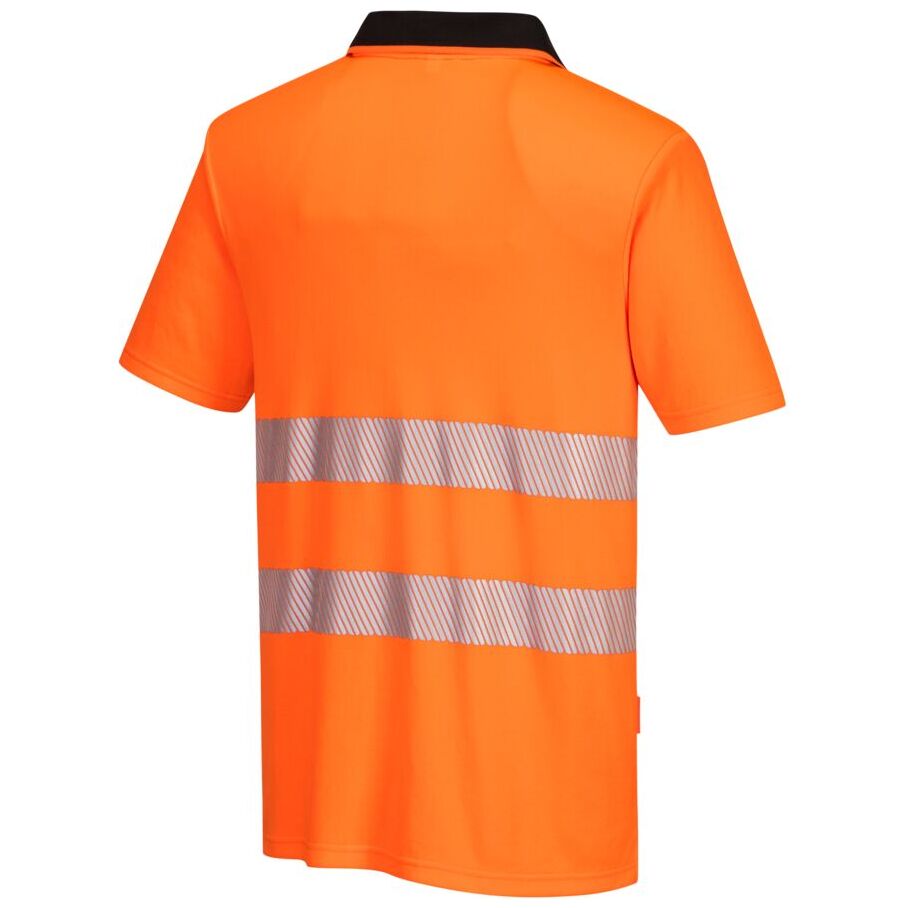 Portwest DX4 Hi-Vis Cooling Short Sleeve Zip Polo Shirt - Reflective Safety