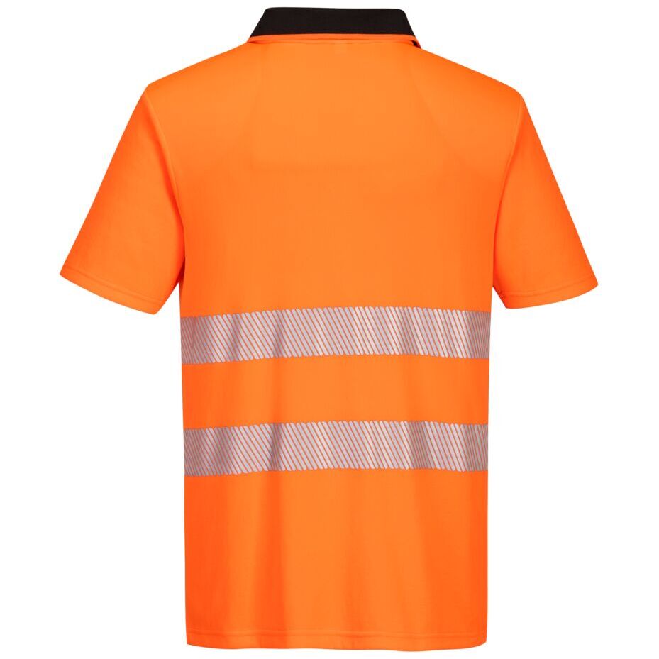 Portwest DX4 Hi-Vis Cooling Short Sleeve Zip Polo Shirt - Reflective Safety