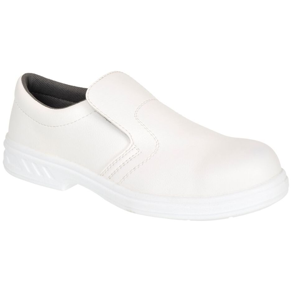 Portwest O2 White Slip-On Occupational Shoe – SRC Anti-Slip, Water-Resistant