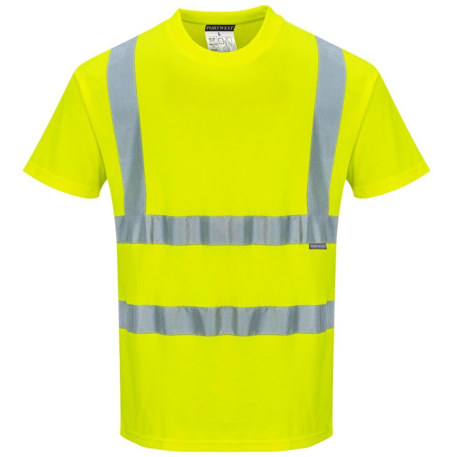 Portwest Hi-Vis Cotton Comfort Short Sleeve T-Shirt – Enhanced Safety Workwear
