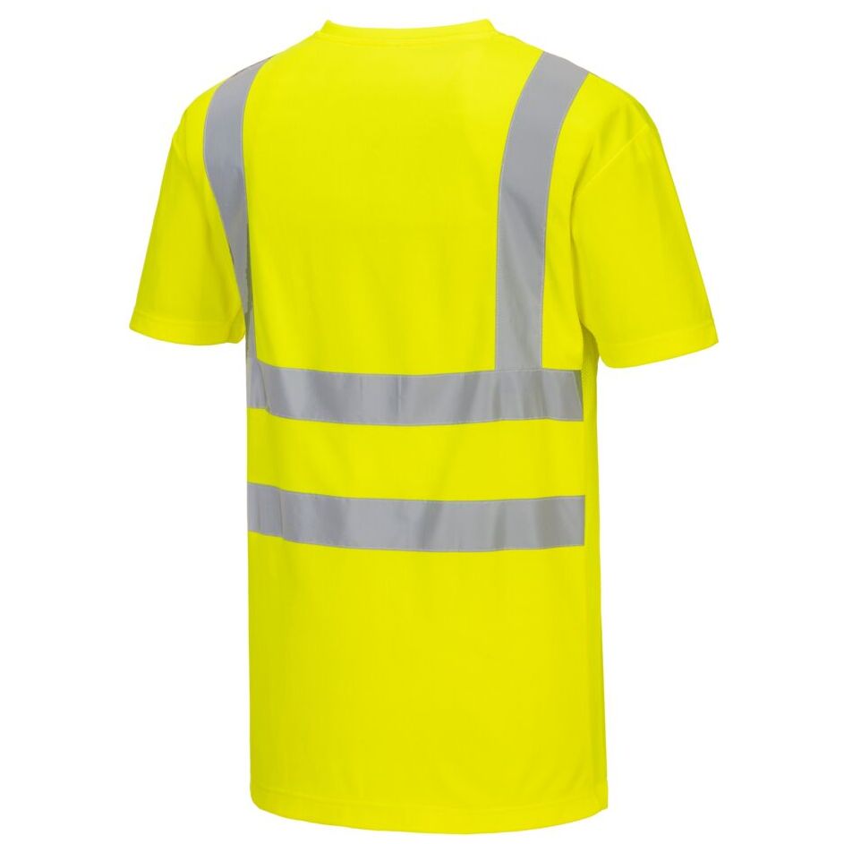 Portwest Hi-Vis Cotton Comfort Mesh Short Sleeve Safety T-Shirt Breathable Workwear