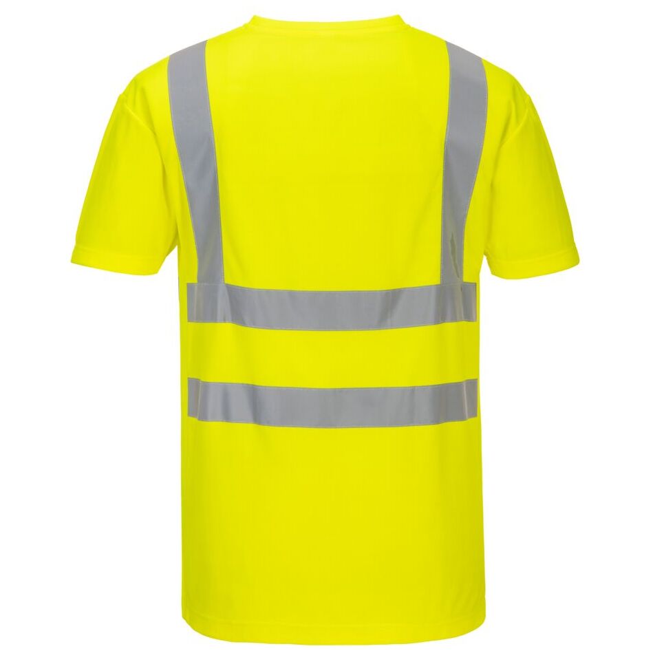 Portwest Hi-Vis Cotton Comfort Mesh Short Sleeve Safety T-Shirt Breathable Workwear
