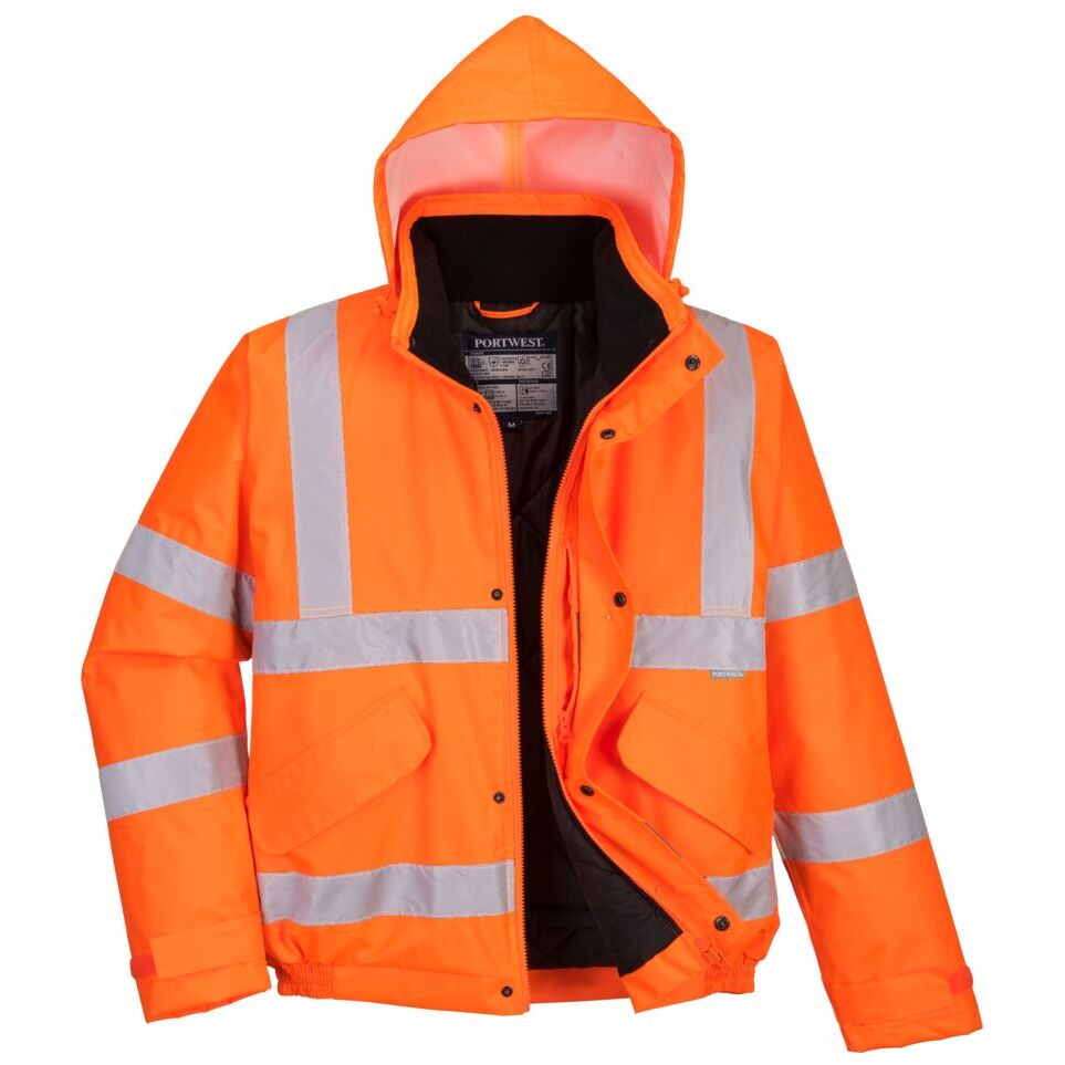 Portwest Hi-Vis Waterproof Winter Bomber Jacket -40C Certified Safety Coat