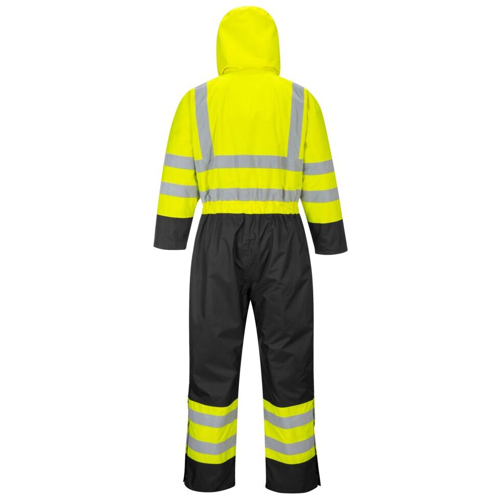 Portwest Hi-Vis Waterproof Winter Coverall - Contrast Panels, Taped Seams, Quilted Warmth