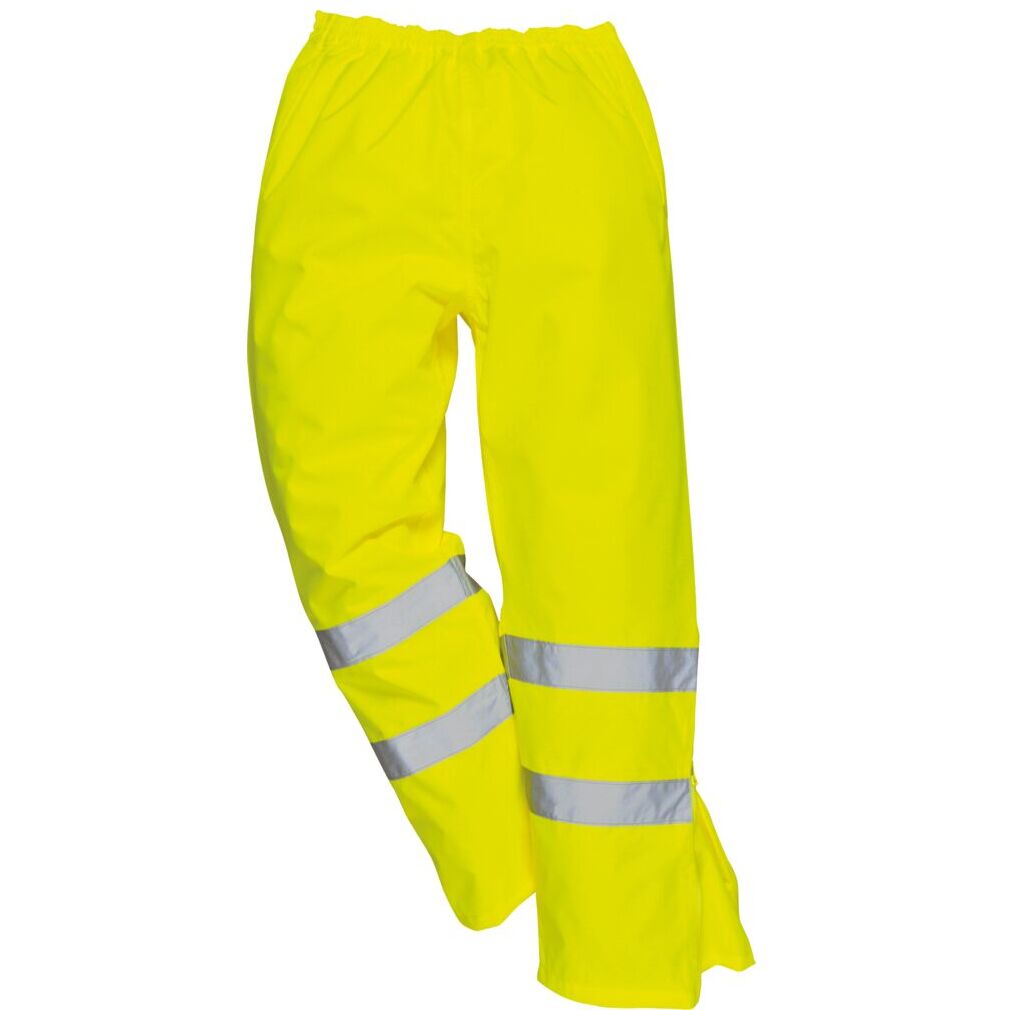 Portwest Hi-Vis Breathable Rain Trousers Waterproof Workwear Safety Bottoms Yellow Orange