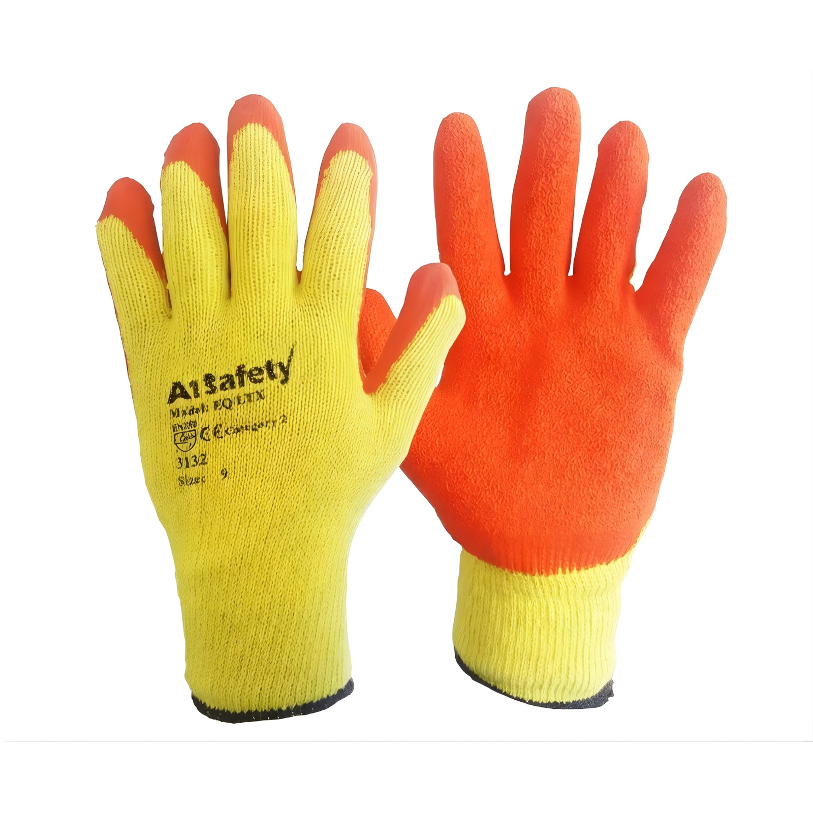 240 Pairs of Orange Latex Coated Work Gloves