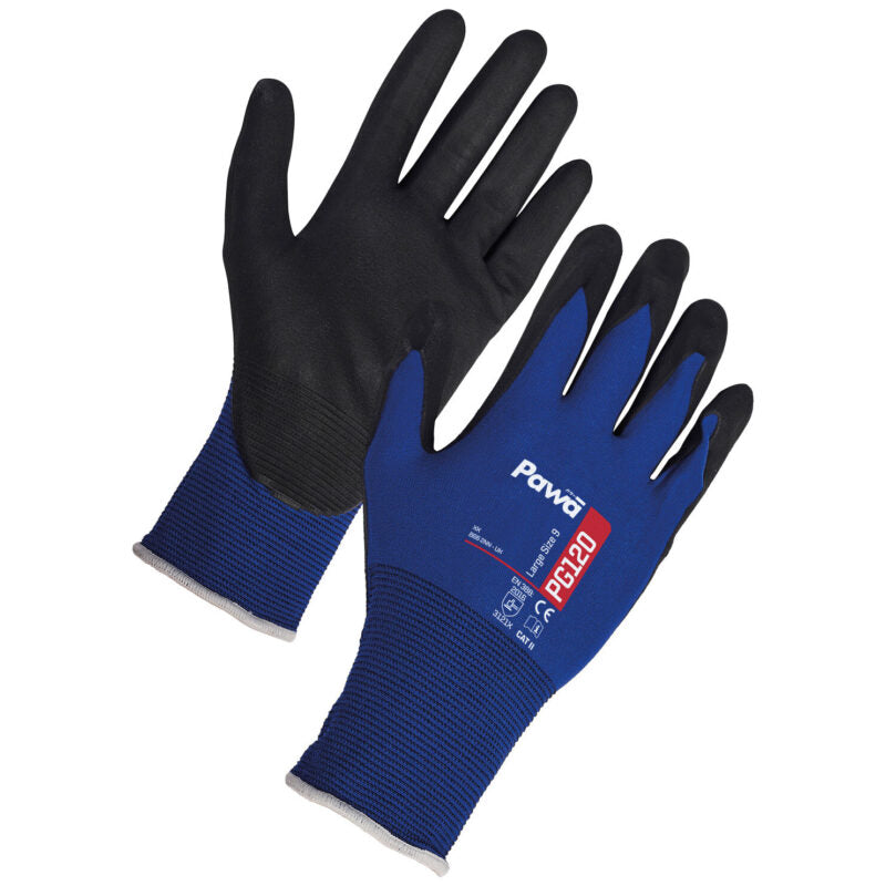 Pawa PG120 Ultralight Dexterous Nitrile Coated Safety Handling Gloves