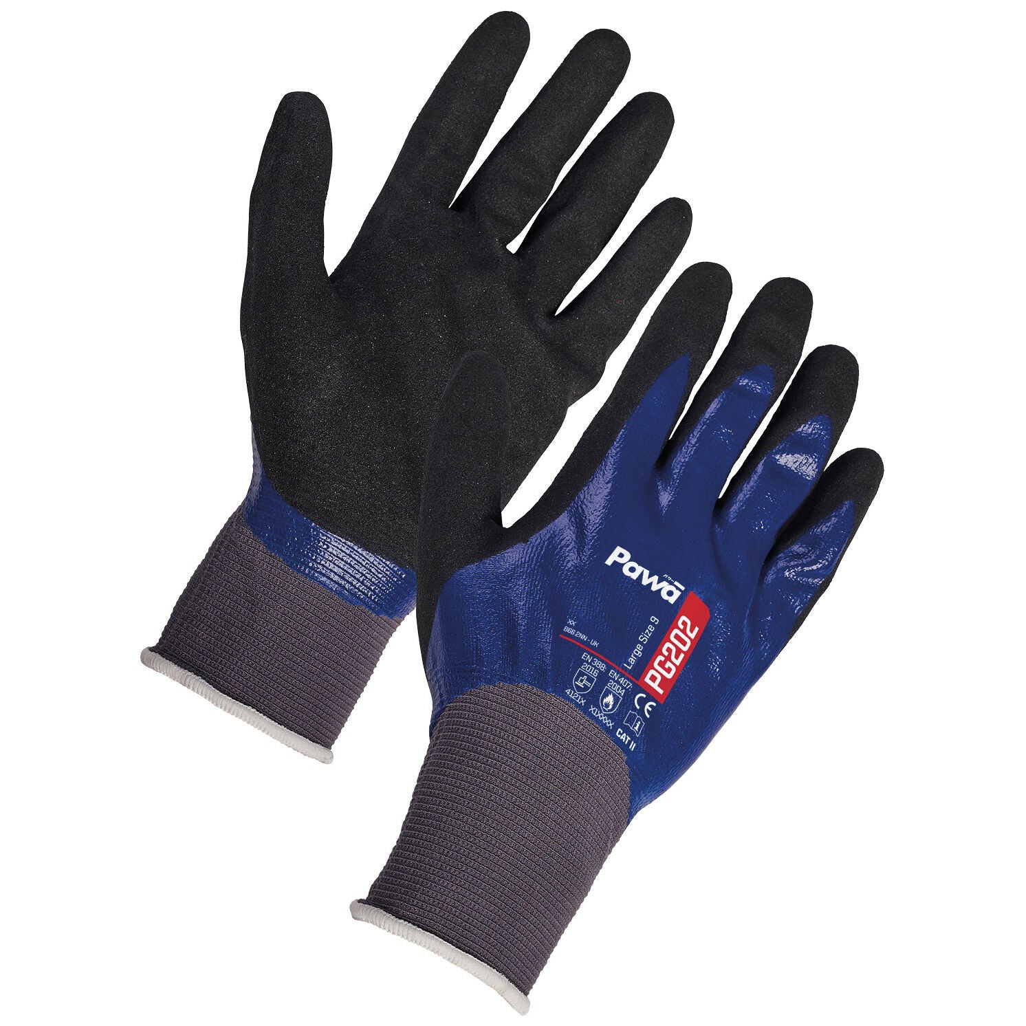 Pawa PG202 Dual Nitrile Coated Oil-Resistant Gloves for Superior Grip & Protection