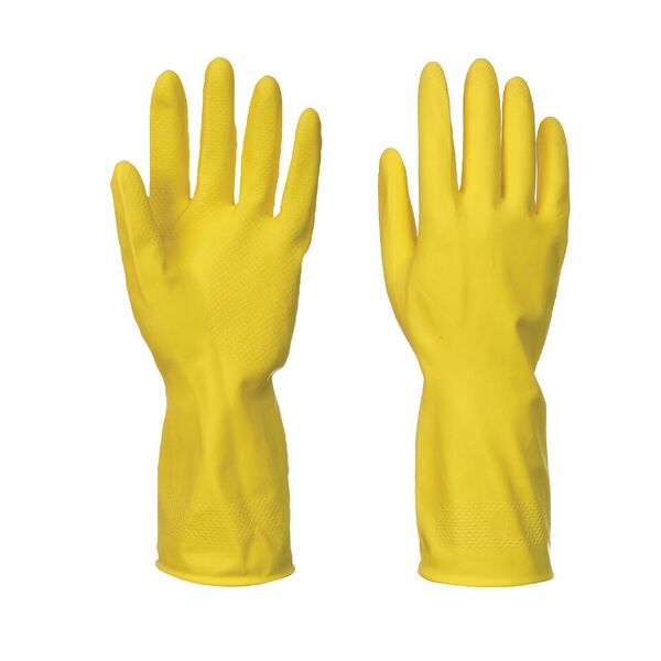 Portwest Household Latex Waterproof Cleaning Gloves A800 - Flexible, Grip-Enhanced, Durable