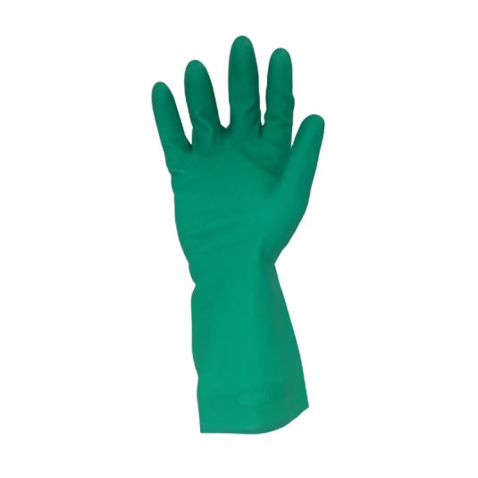 Durable Predator Boron Green Nitrile Chemical Cleaning Gauntlet Gloves - 10 Pairs
