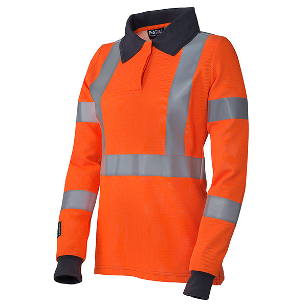 ProGARM 5292 Women's Hi-Vis Orange Arc Flash Polo Shirt, Flame Resistant