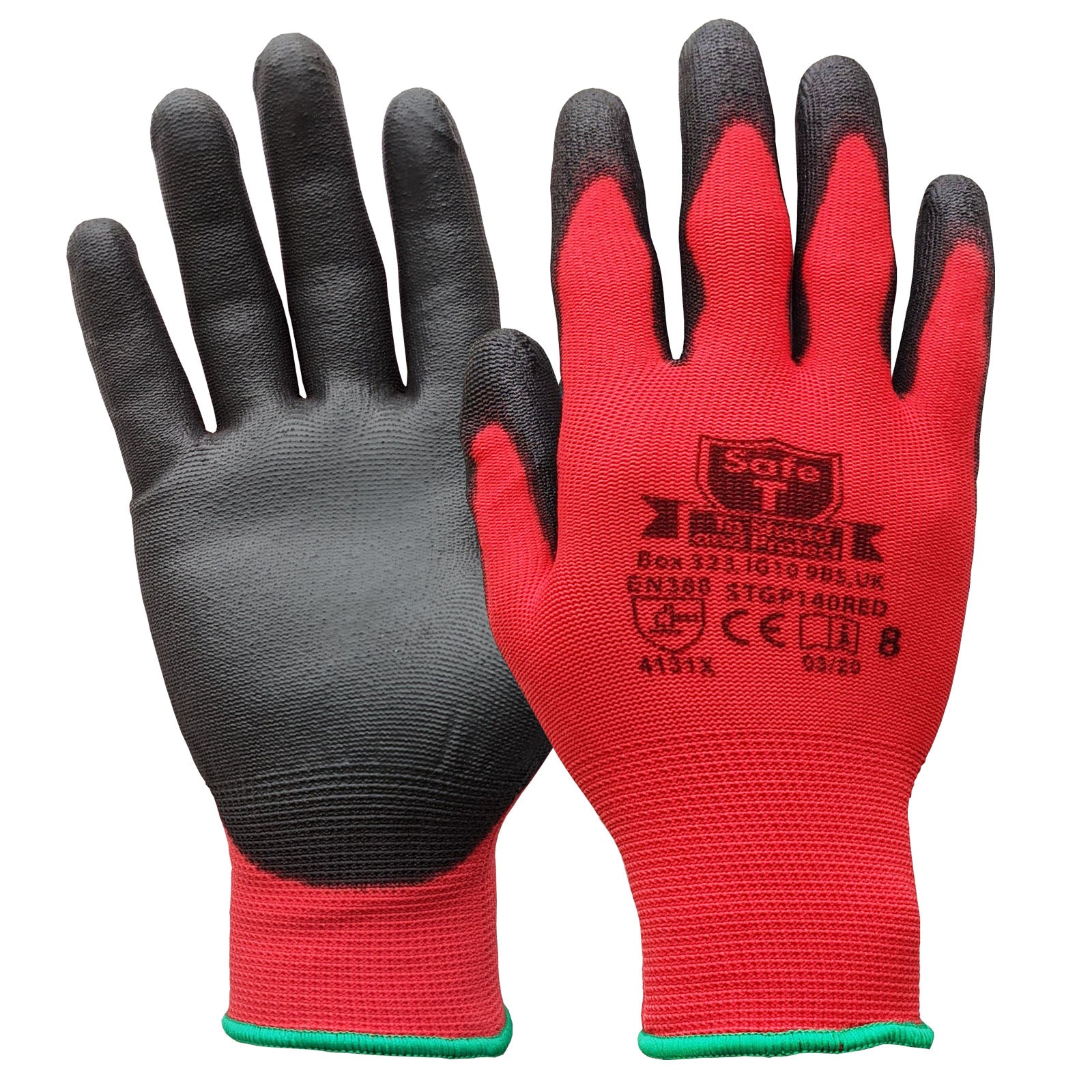 Safe-T Black PU Palm Coated Grip Gloves
