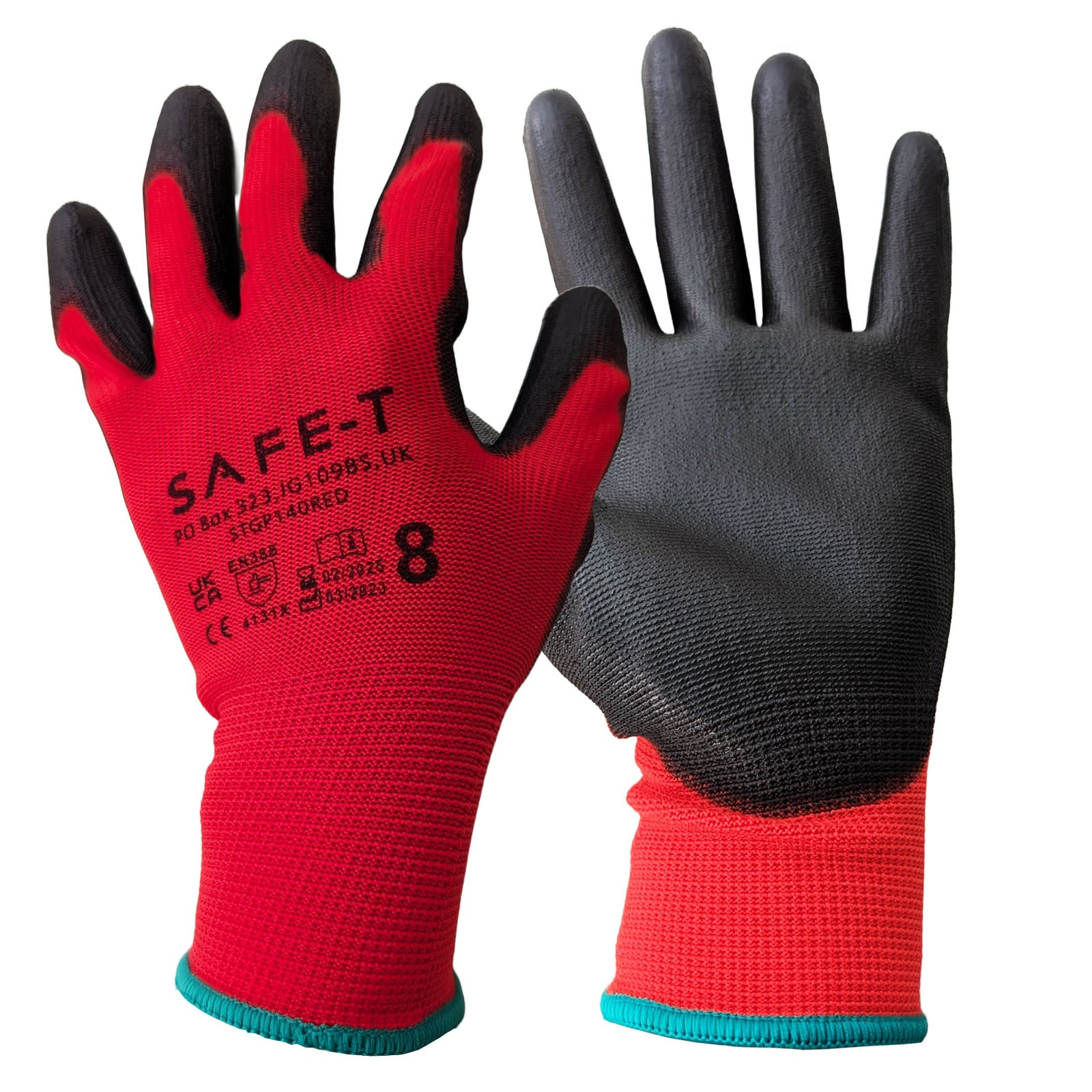 Safe-T Black PU Palm Coated Grip Gloves