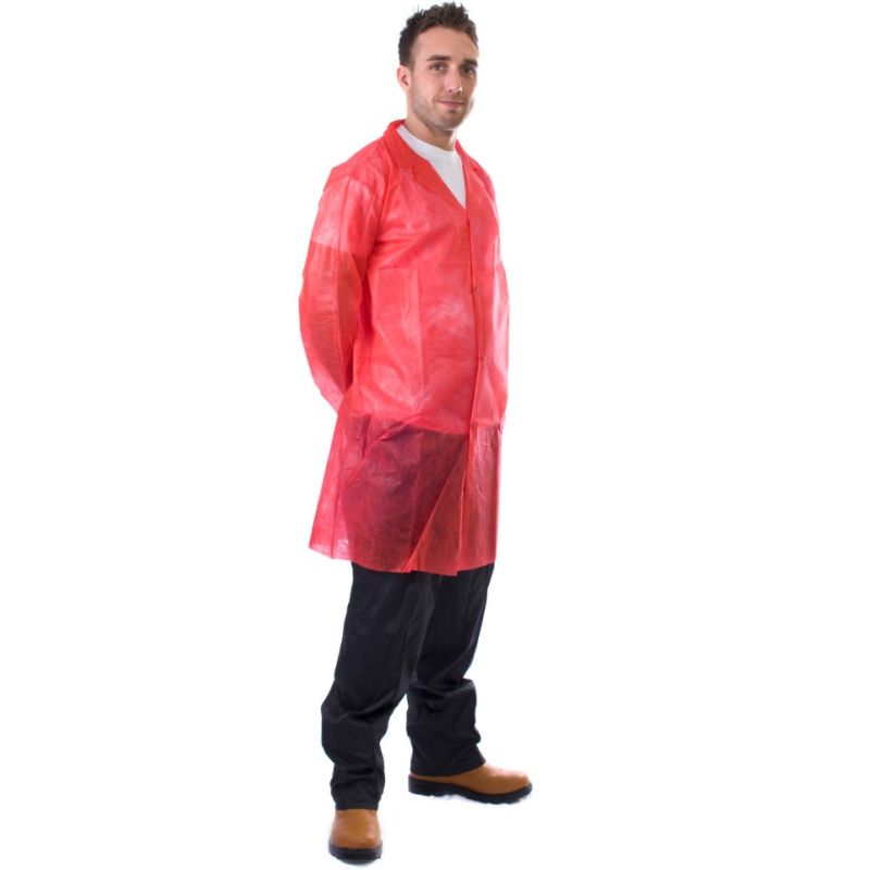 Supertouch Disposable Non-Woven Protective Hygiene Coat (Pack of 50)