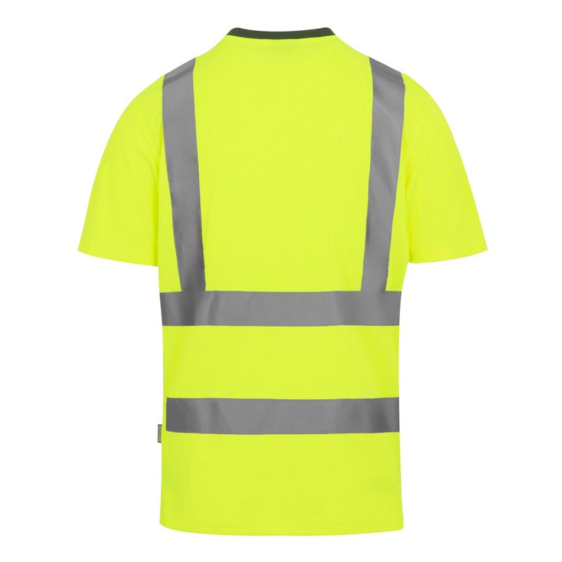 Regatta Pro Contract Yellow Hi-Vis T-Shirt, Wicking Micro-Mesh, EN ISO 20471 Class 2