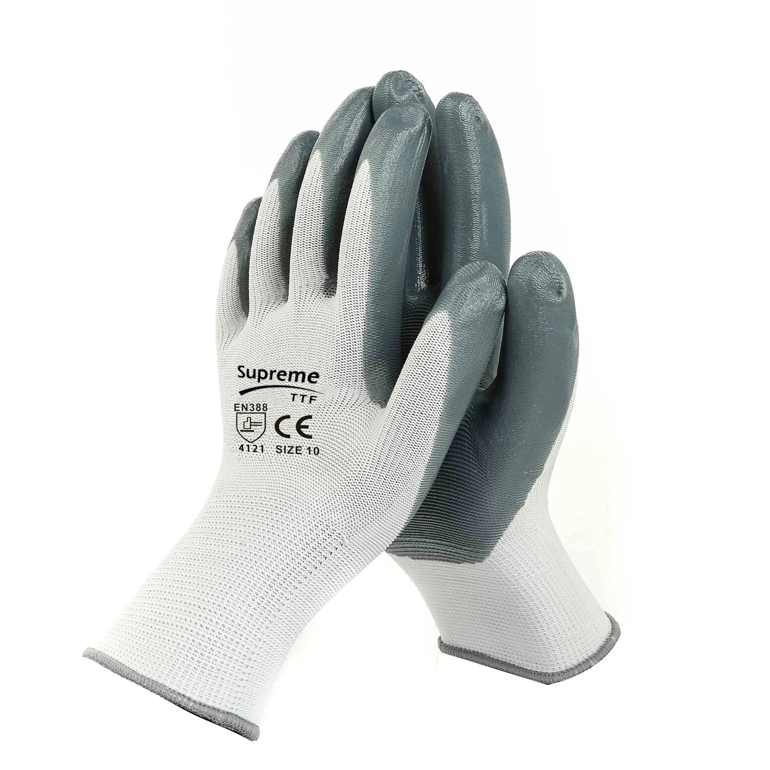 White Grey Nitrile Coated Gloves