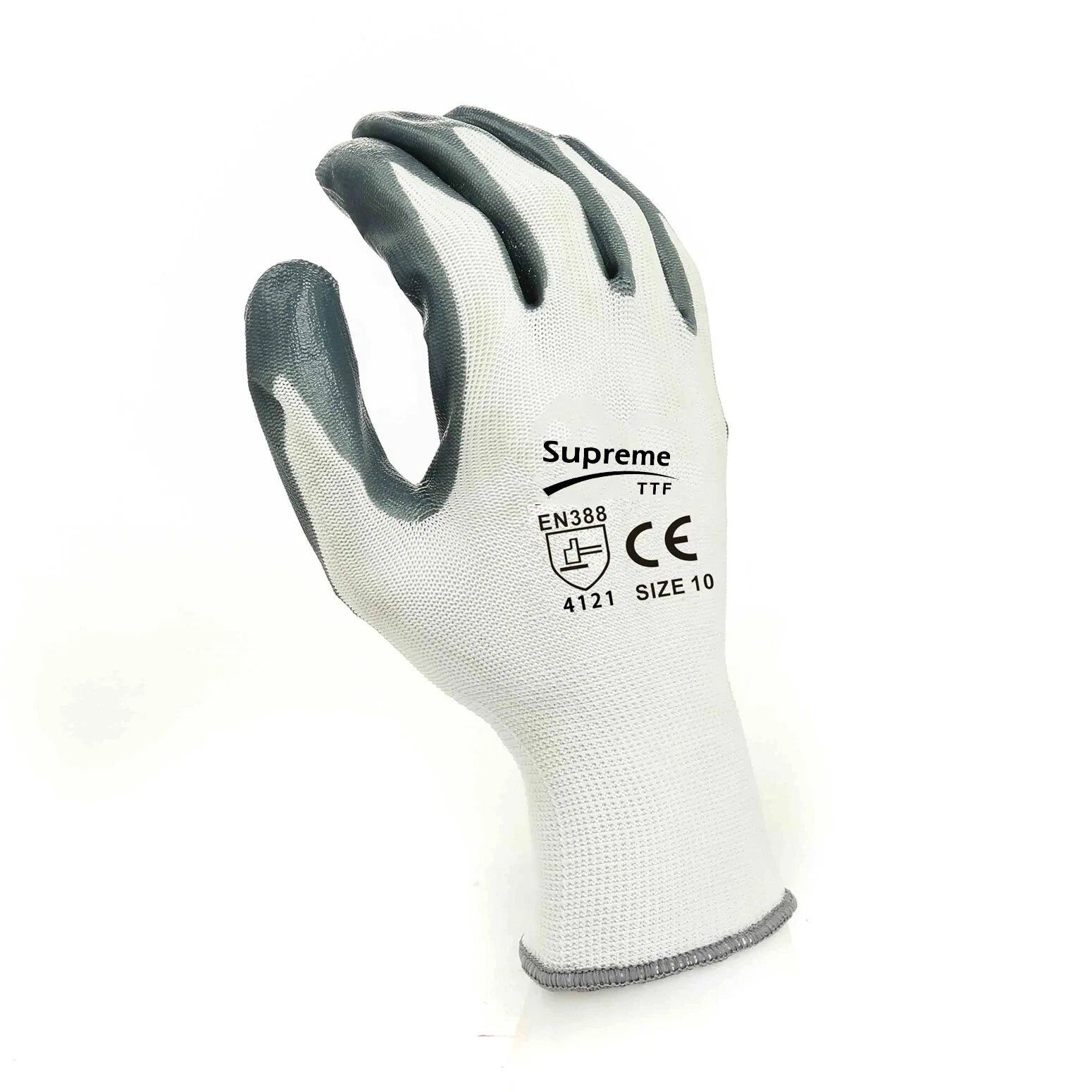 White Grey Nitrile Coated Gloves