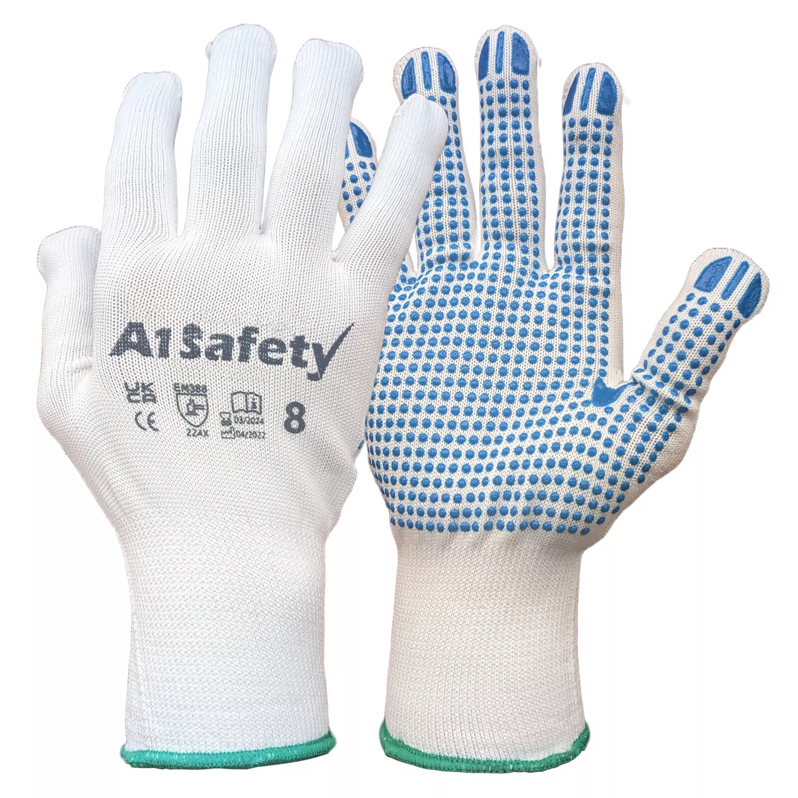 PVC Dotted Polka Dot Gloves White