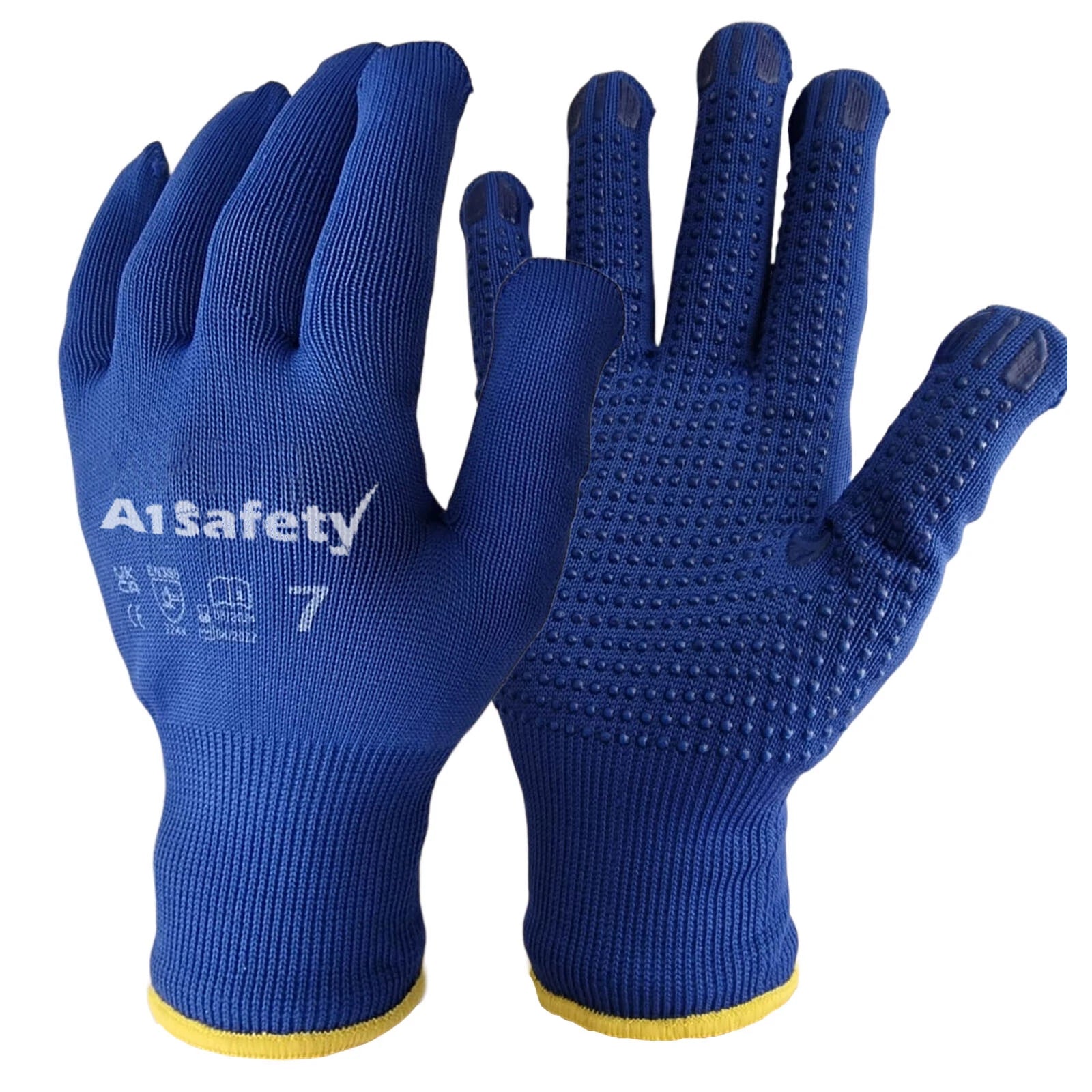 PVC Dotted Polka Dot Gloves Blue