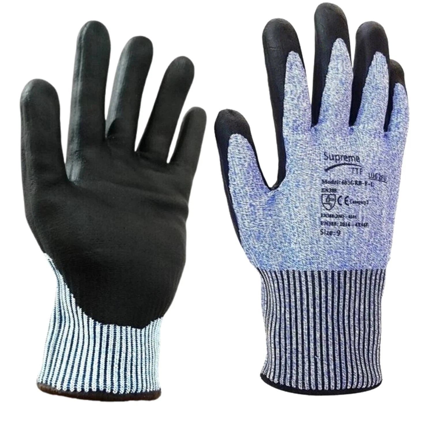 Cut Level F Mottled Blue Liner Cut Protection Glove