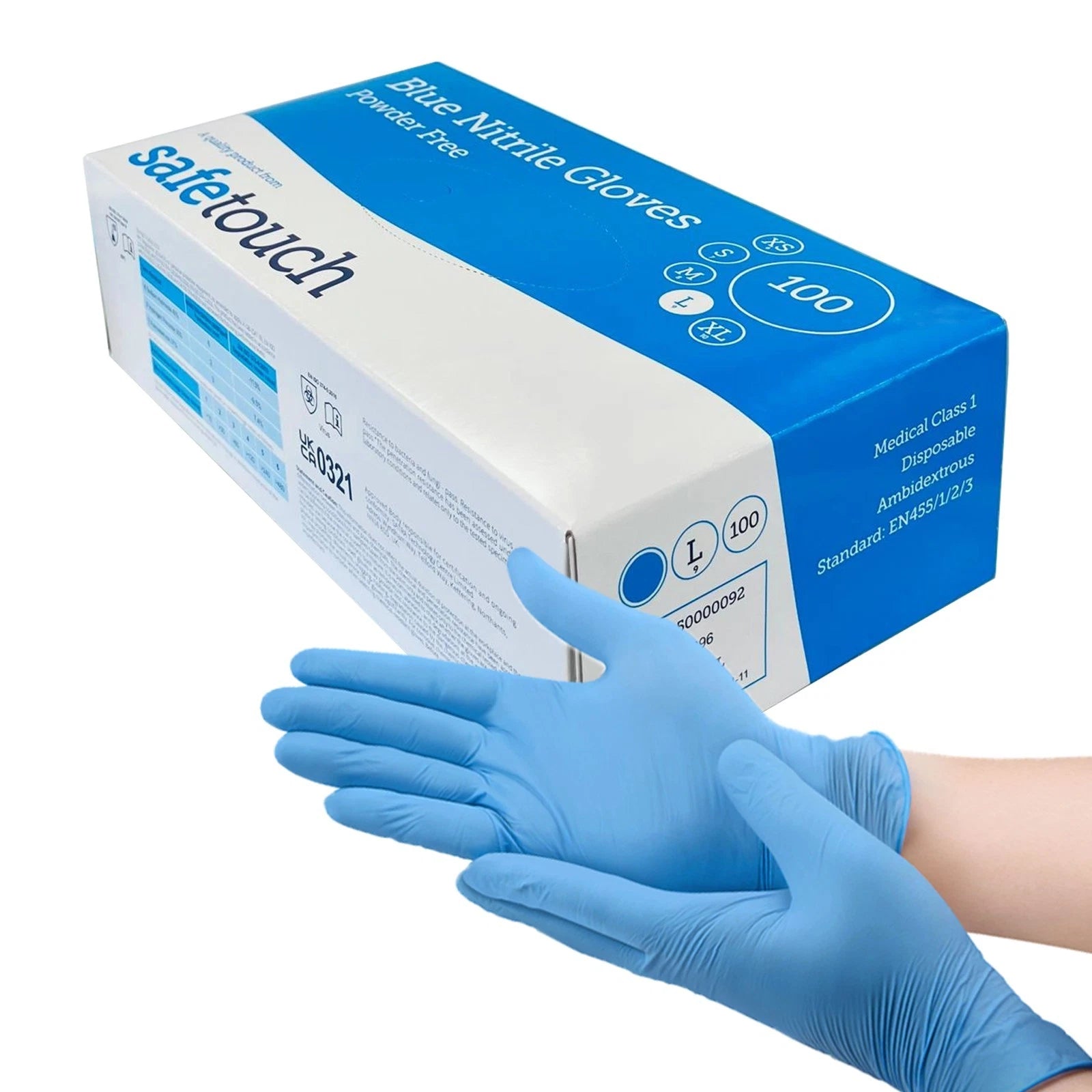 Blue Nitrile Disposable Gloves (Box of 100)
