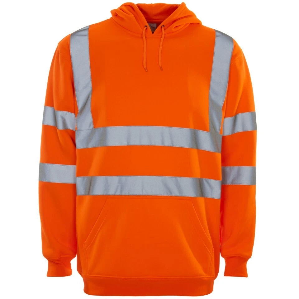 Supertouch Yellow High Visibility Hooded Sweatshirt
