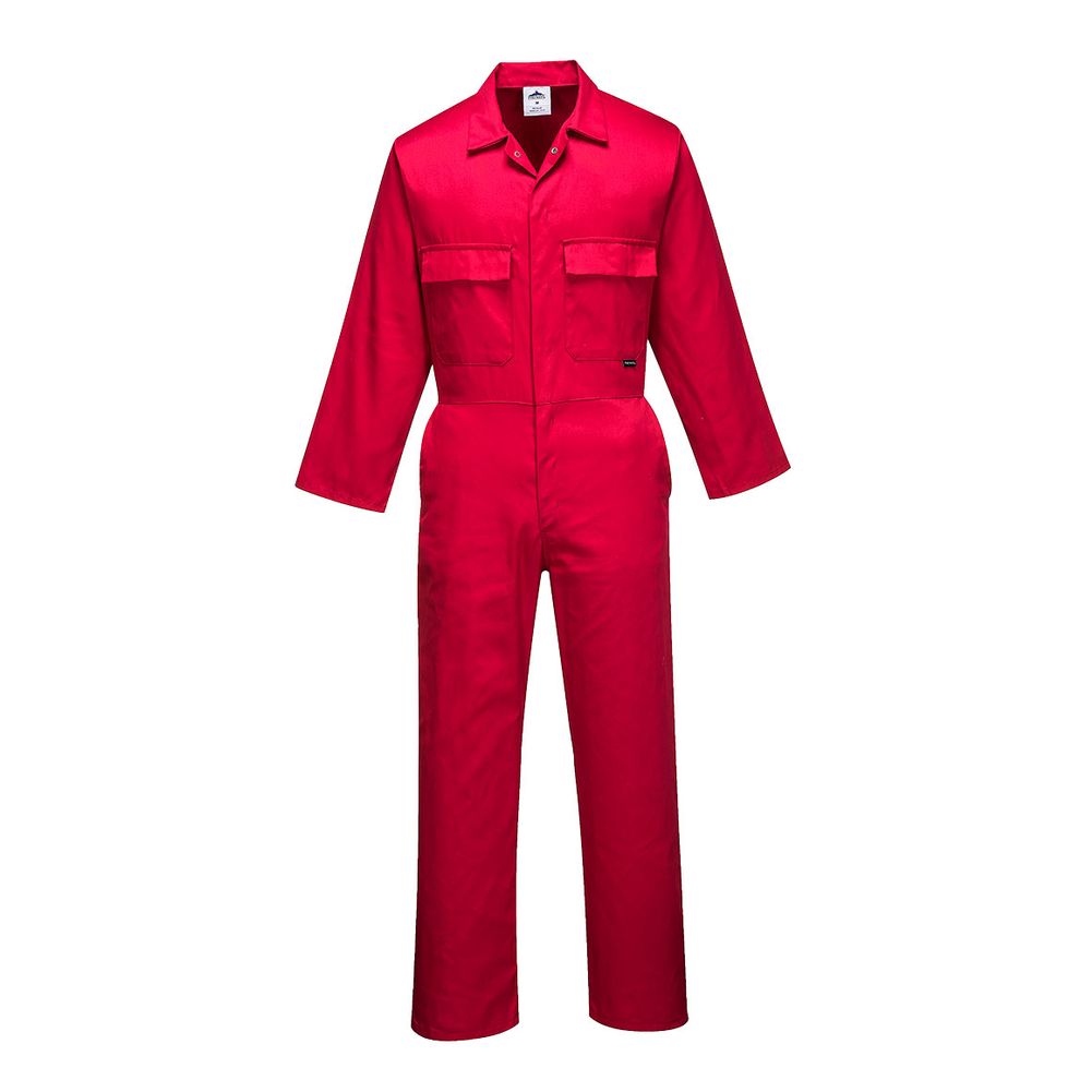 Portwest S999 Red Durable Euro Work Coverall - Protective Workwear for Tradesmen