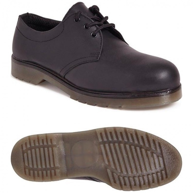 City Knights SS100 Unisex Black Leather Air Cushion Safety Work Shoe