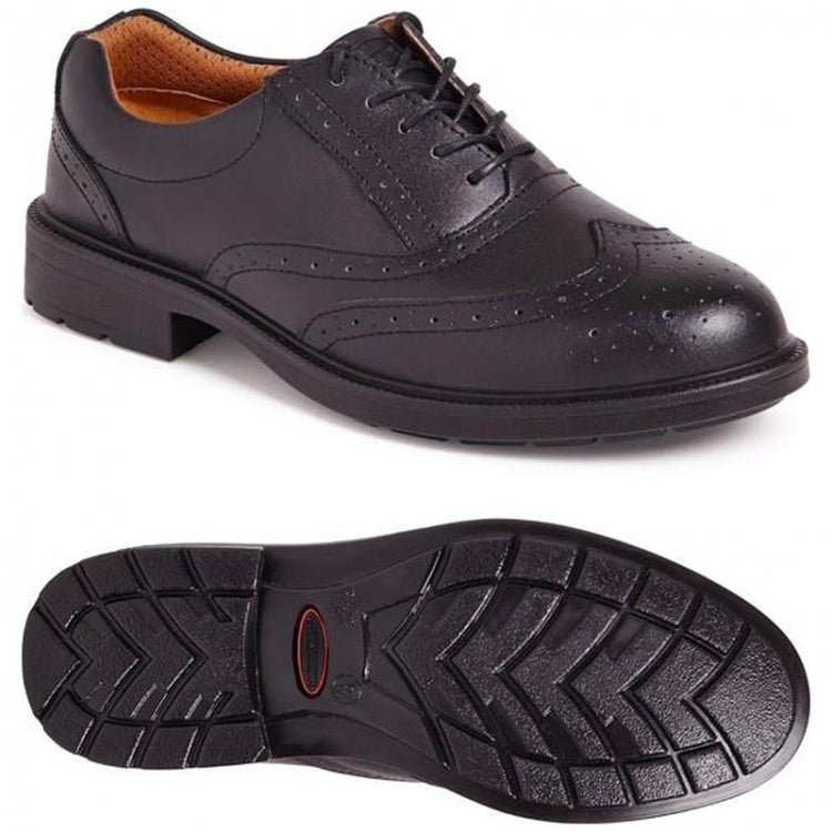 City Knights SS500CM Black Leather Brogue Safety Shoe S1P SRC